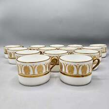Set of 14 Vintage Richard Ginori Italian Porcelain Pompei Gold Coffee Cups picture