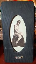 Vintage Cutout Framed 1920s Pretty Flapper Girl in Wooden Handmade Frame picture