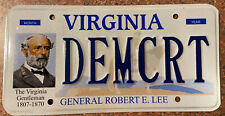 Exp Vanity RE Lee Virginia State License Plate Gen CSA Confederate Va ACT BLUE picture