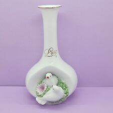 Vintage Fine Love Birds Figurine Handcrafted Ceramic Flower Vase/Pot Valentine's picture