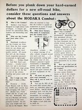 1974 Hodaka Combat Motorcycle Trail Racer - Vintage Ad picture