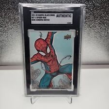 2021 UD Marvel Black Diamond Spider-Man Sketch Card Rene Cordova 1/1 SGC picture