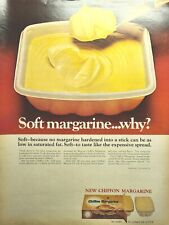 Chiffon Margarine Soft Spreadable Tub Not Butter Vintage Print Ad 1966 picture