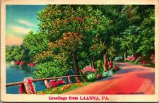 C.1940'S VINYAGE POSTCARD - GREETINGS FROM LAANNA, PENNSYLVANIA picture