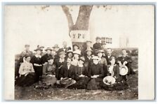 c1910's YPU Group Men Women Hats View Rowley Ipswich MA RPPC Photo Postcard picture