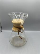 Vintage Chemex Pour Over Coffee Maker Pyrex Glass 8-Cup Wood Collar 9
