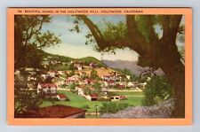 Hollywood CA-California, Beautiful Homes In Hollywood Hills, Vintage Postcard picture