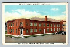 Canon City CO, El Rio Hotel, Dog, Mountains, Colorado Vintage Souvenir Postcard picture