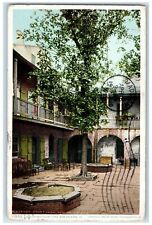 1910 Old French Court Yard Trees Scene New Orleans Louisiana LA Posted Postcard picture