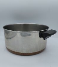 Vintage 1801 Revere Ware Large 4 1/2 QT Quart Cooking Stock Pot Copper Bottom  picture
