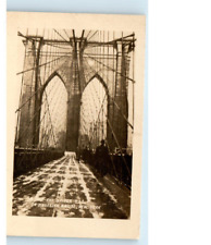 Rare Vintage MINI Postcard RPPC, New York Brooklyn Bridge  , 1930's, 2.75