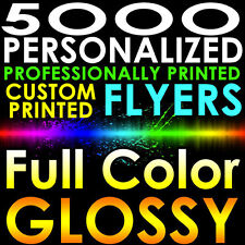 5000 CUSTOM PRINTED 8.5x5.5 PERSONALIZED FLYERS Full Color Gloss Half Page 2side picture