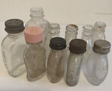 Vintage Bayer Aspirin lot of 10 Glass Bottle metal cap embossed 50 ct Safety top picture