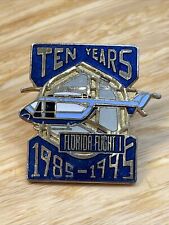 Vintage Ten Years Florida Flight I 1985-1995 Pin Pinback Helicopter KG JD picture