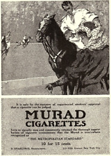1907 MURAD CIGARETTES TURKISH TOBACCO POLO PLAYER VINTAGE ADVERTISEMENT Z475 picture
