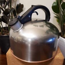 Vintage Revere Ware 3 QT Rome NY Whistling Copper Bottom Tea Pot picture