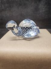 Vintage Turtle Paperweight Art Glass Controlled Bubble Figurine  picture
