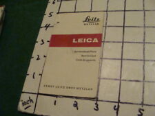 Orig booklet -- 1966 LEITZ WETZLER -- LEICA -- SERVICE CARD -- i show all picture