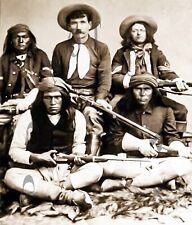 Antique Reproduction 8X10 Photo Tom Horn Cowboy Detective with his Apache Scouts picture