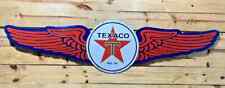 RARE TEXACO WINGS GAS&OIL SINGLE SIDE PORCELAIN ENAMEL SIGN 72x18 NCHES DIE CUT picture