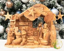 Musical Nativity set | Olive Wood faceless Nativity scene from the Holy Land | picture