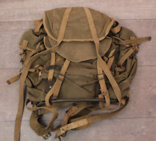 Vtg Late WWII Era British Army Bergen Backpack Rucksack Canvas Military Bag SAS picture