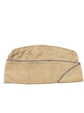 VTG WWII US Army Medical Department Khaki Garrison Cap Sz 7 Maroon White Piping picture