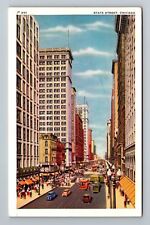 Chicago IL-Illinois, State Street, Aerial, Vintage Postcard picture