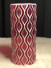 Vintage 1960s Mod Pink Swirl Psychedelic Glass Vase Hippie Boho 8.25