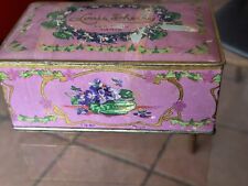 Antique Louis Sherry Candy Tin Box Canco 1920s New York Paris Weathered Vintage picture