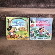 Vintage Disney Read And Record Book Lot Mickey Mouse #334 #348 Beanstalk Tailor picture