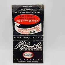 Vintage Matchbook H.J. Cook Co. Cleaners & Dyers 1696 W. Washington Blvd. Los An picture