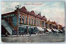 c1910's Main Street Town Business Area Dirt Road Charles City Iowa IA Postcard picture