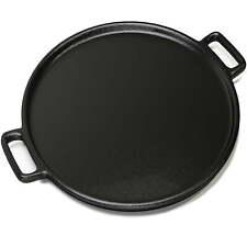 14'' Black Pizza Pan Cast Iron Skillet Kitchen Cookware Frying Baking Cooking picture