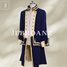 Men's Regency Wool Steampunk Tailcoat, Medieval Jacket, 1800's Colonial Military picture