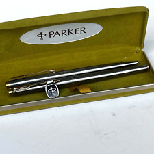80s Vintage Fountain Pen Parker M Nip / Ballpoint Pen Stainless steel picture