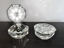 Vintage Art Deco Crystal Perfume Bottles With Trinket Dish picture