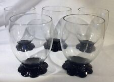 Lot of 5 Vintage Weston Black Lily 1930s Art Deco Cocktail Glasses picture