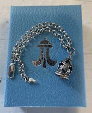 John Bell Collection Sterling Christ Heart Cross Bell Charm on Bracelet W Box picture