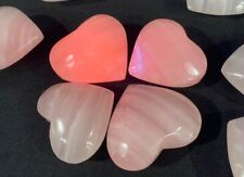 Pink Mangano Calcite Hearts 4 Uv Light Reactive Healing Crystal Natural Stone picture