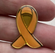 Orange Awareness Ribbon ADHD Lupus MS Leukemia COPD Enamel Vintage Hat Lapel Pin picture