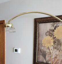 Vintage Eyeball Arc Floor Lamp Gold Pole Orb Globe Weighted Base Light picture