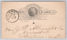 Vtg United States 1887 Postal Card One Cent Posted picture