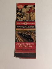 1930's Penn Railroad Art Deco Raymond  Loewy Steam Engine Matchbook Cover $29.99 picture