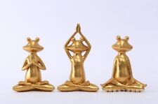 Frog figurines yoga zen decor – set of 3 yoga statues and sculptures meditation  picture