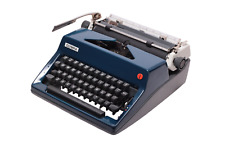 Olympia SM Navy Blue Vintage Manual Portable Typewriter, Serviced picture