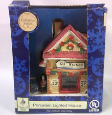 Victoria Falls Porcelain Lighted House Series 6 Gas Station Christmas Village picture
