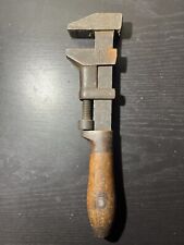 VINTAGE Coes Wrench Co Adjustable Wrench Wooden Handle GREAT picture