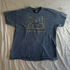 Harley-Davidson Museum Men’s Size L blue factory distressed t shirt See Pics picture