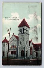 Vincennes IN-Indiana, First ME Church, Religion, Antique Vintage c1912 Postcard picture